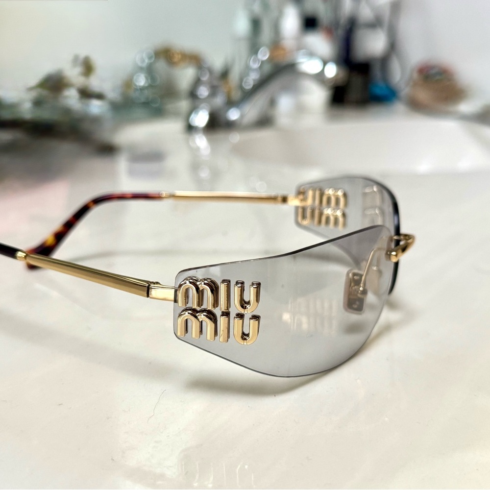 Miu Miu SMU A51 Gold and Silver Sunglasses